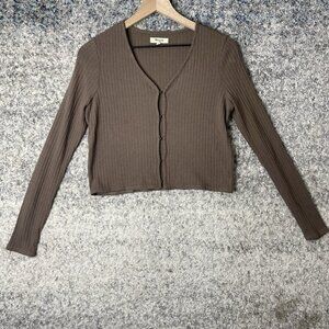 Madewell Women's Chico Pieced-Sleeve Cardigan Size Small